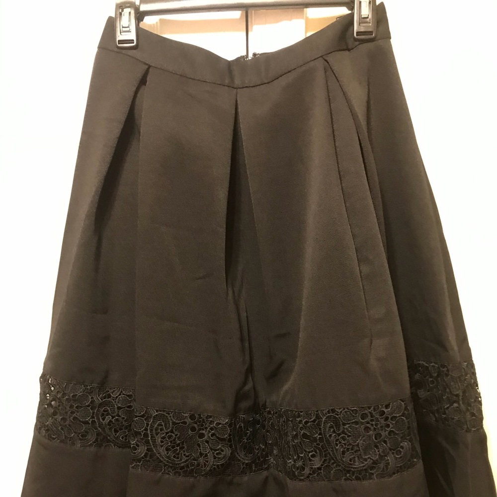 black skirt with lace from express
